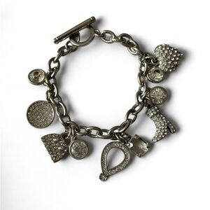 Chico’s silver and rhinestone charm bracelet